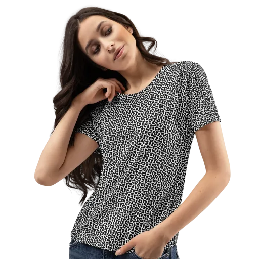 Ink Mosaic on a Women's Crew Neck T-Shirt