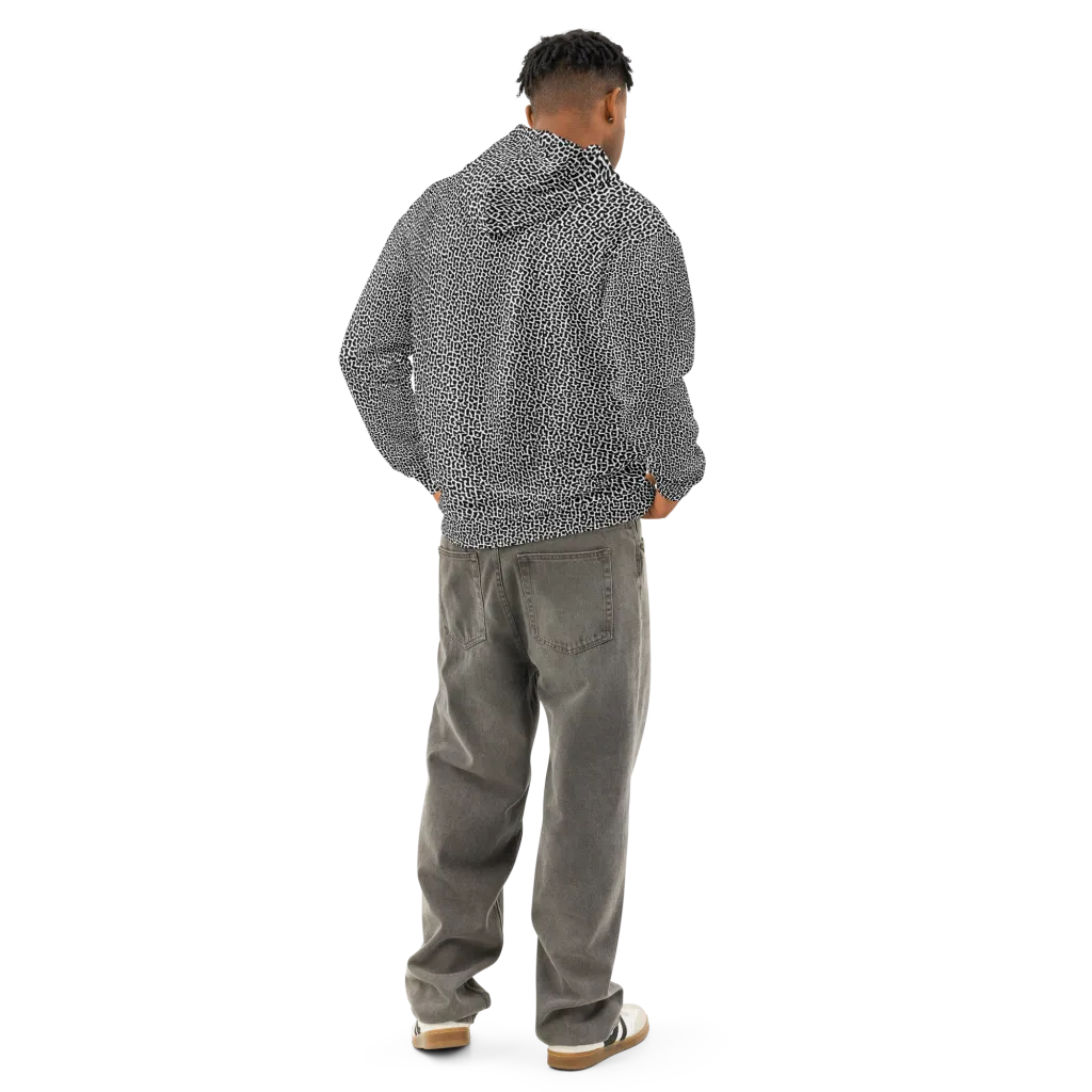 Ink Mosaic on Cotton Hoodie — Back