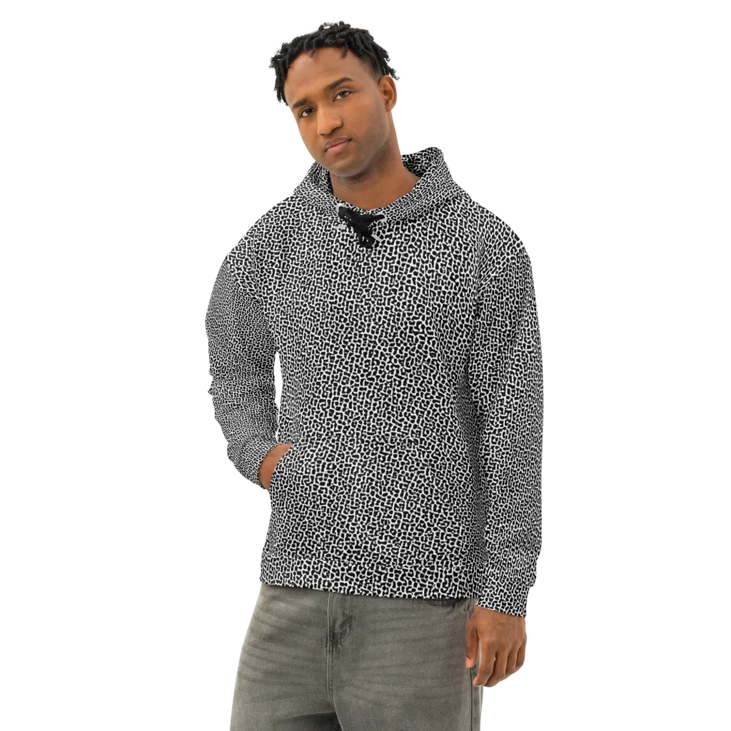 Ink Mosaic on Cotton Hoodie — Left Front
