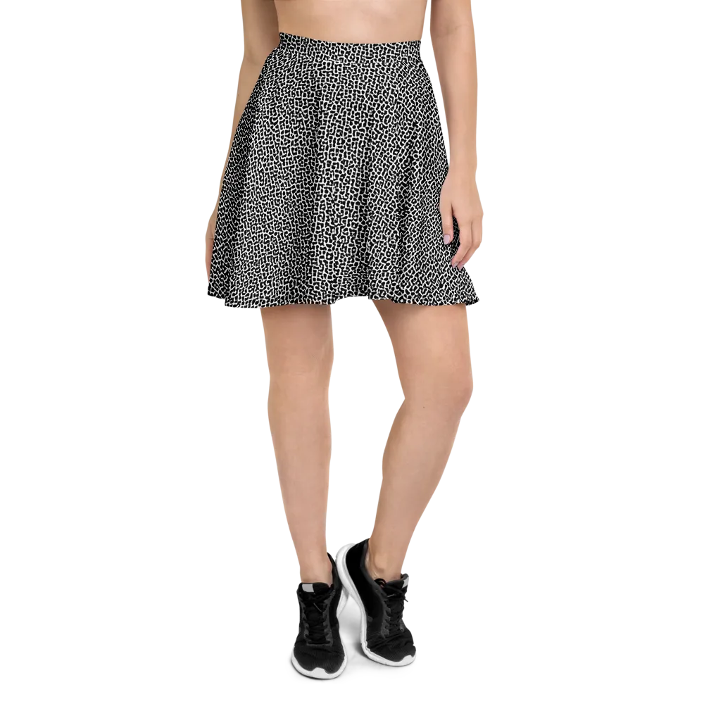 Ink Mosaic on Skater Skirt — Front