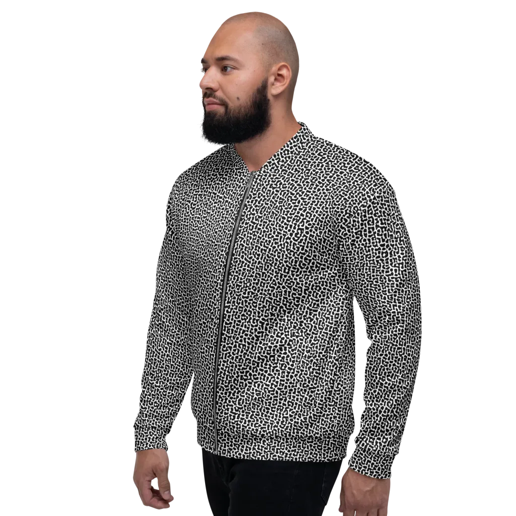 Ink Mosaic on Bomber Jacket — Left