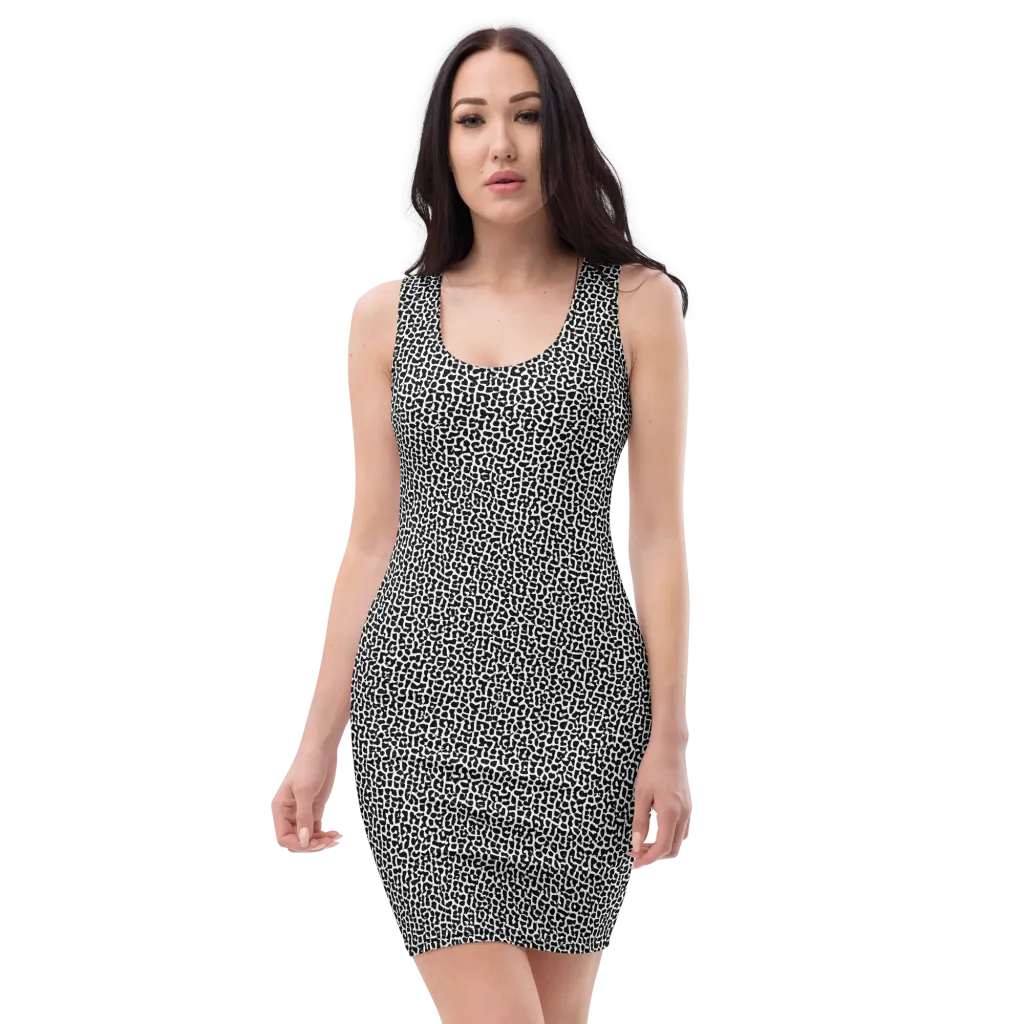 Ink Mosaic on Bodycon Dress — Front