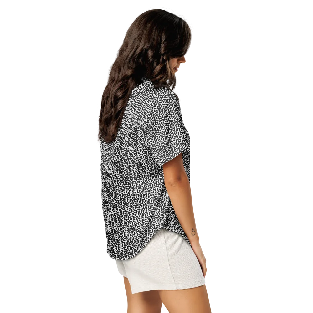 Ink Mosaic on Women's Short Sleeve Pajama Top — Right Back