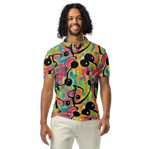 Midday Mirage on a Men's Slim Fit Polo Shirt