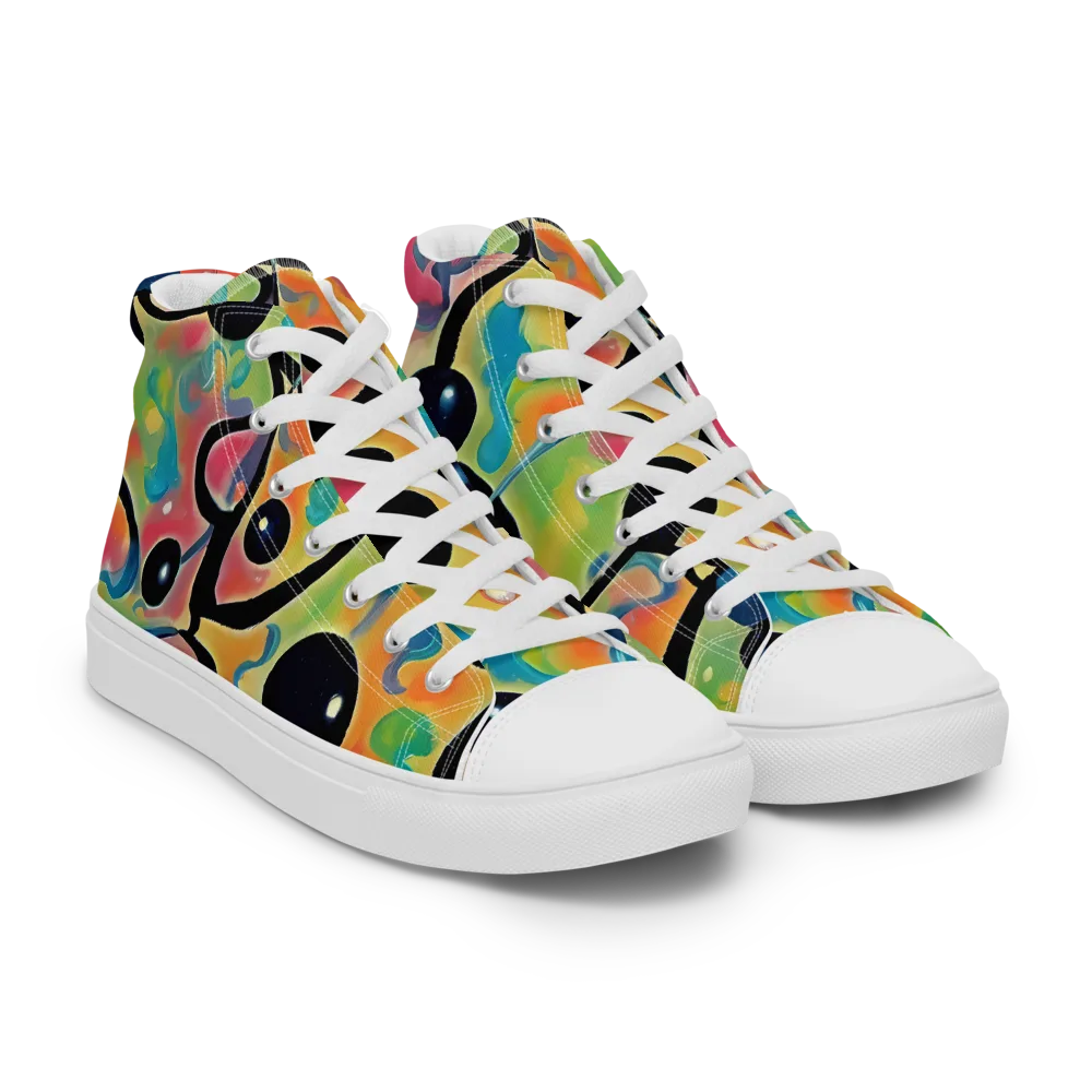 Midday Mirage on Men's High Top Canvas Shoes — Right Front