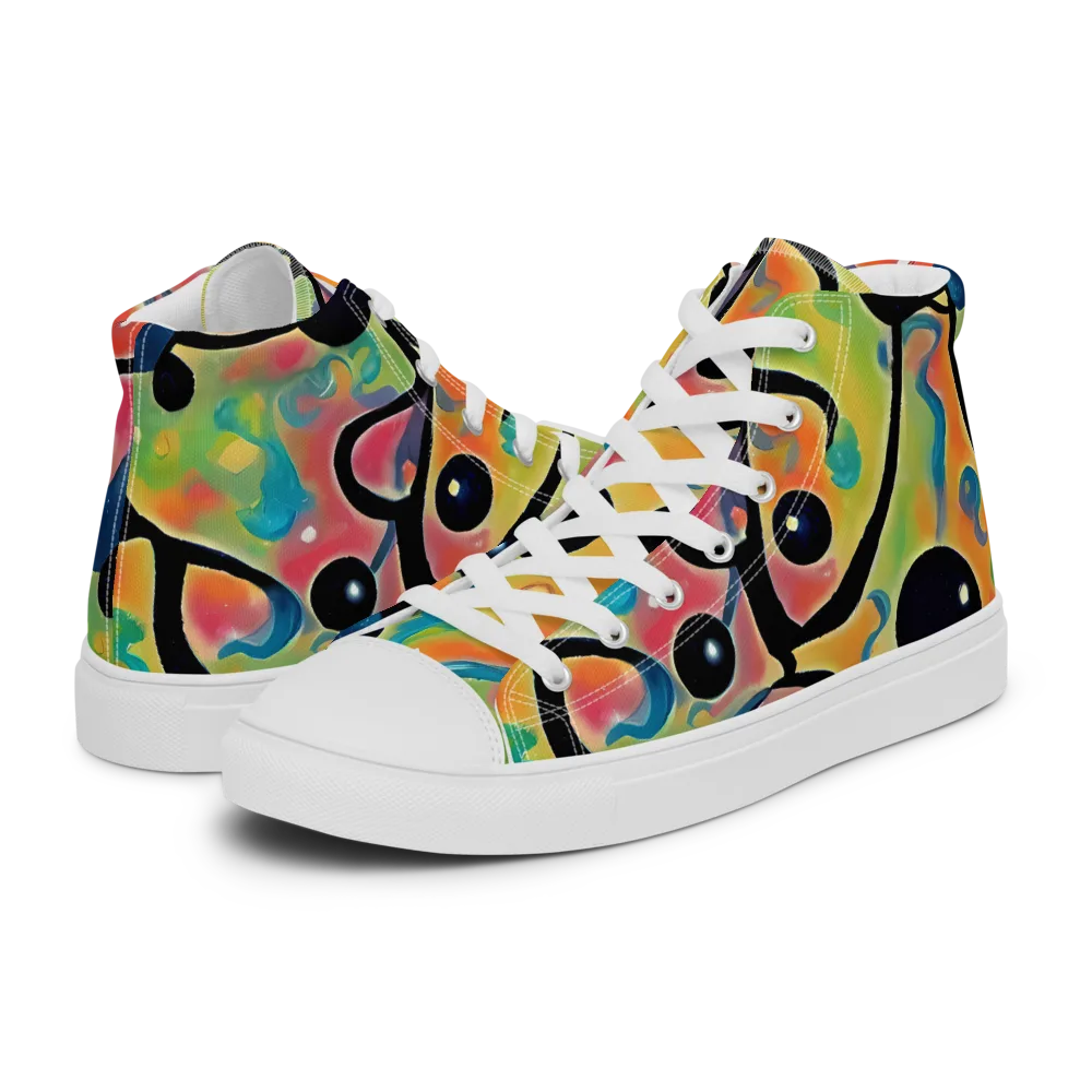 Midday Mirage on Men's High Top Canvas Shoes — Left