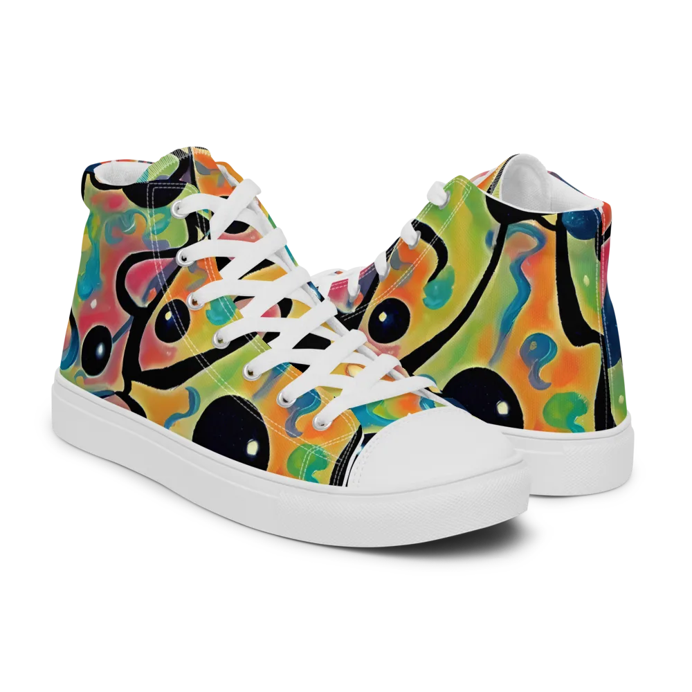 Midday Mirage on Men's High Top Canvas Shoes — Right