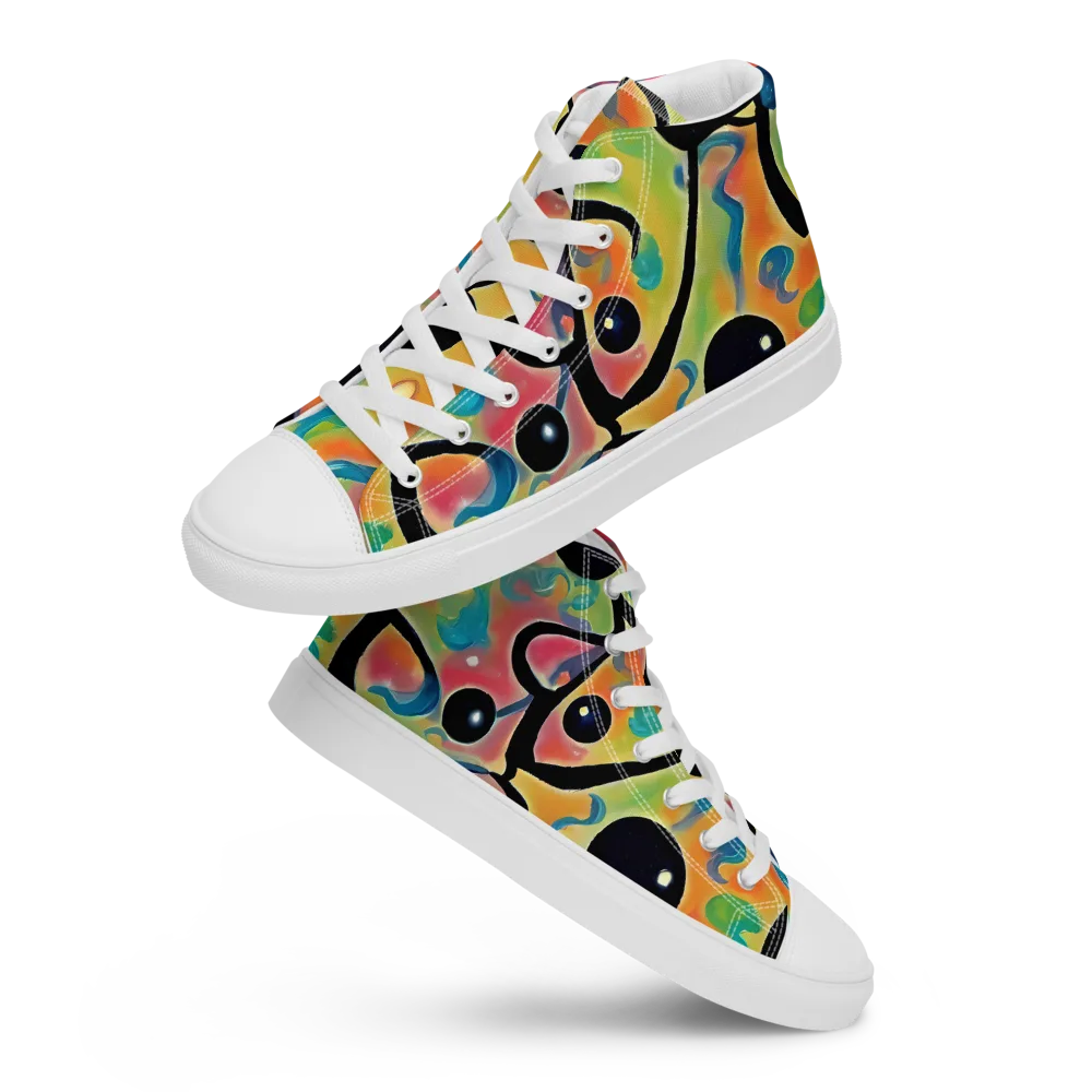 Midday Mirage on Men's High Top Canvas Shoes — Front
