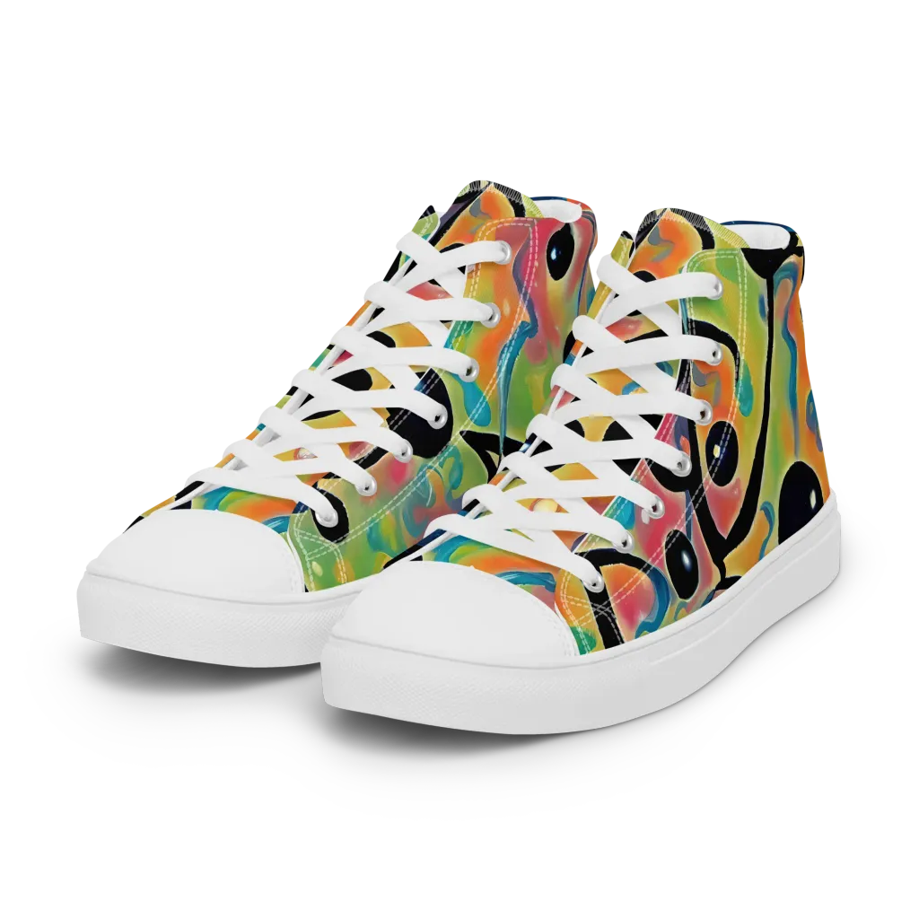 Midday Mirage on Women's High Top Canvas Shoes — Left Front