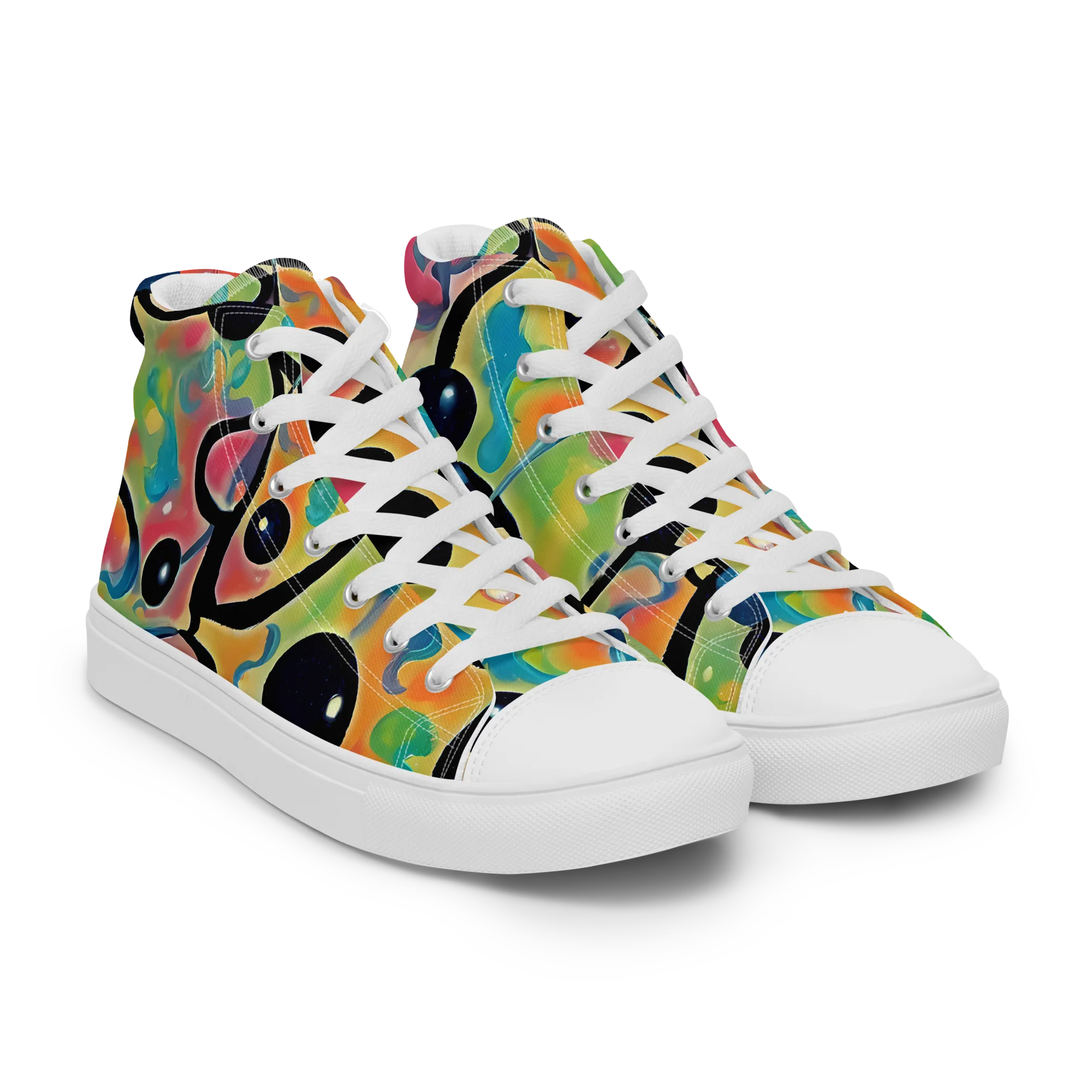 Midday Mirage on Women's High Top Canvas Shoes — Right Front