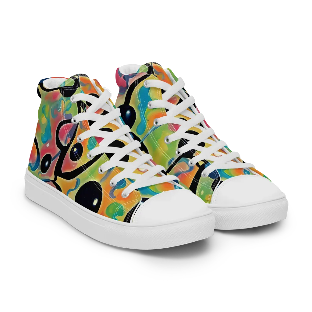 Midday Mirage on Women's High Top Canvas Shoes — Right Front