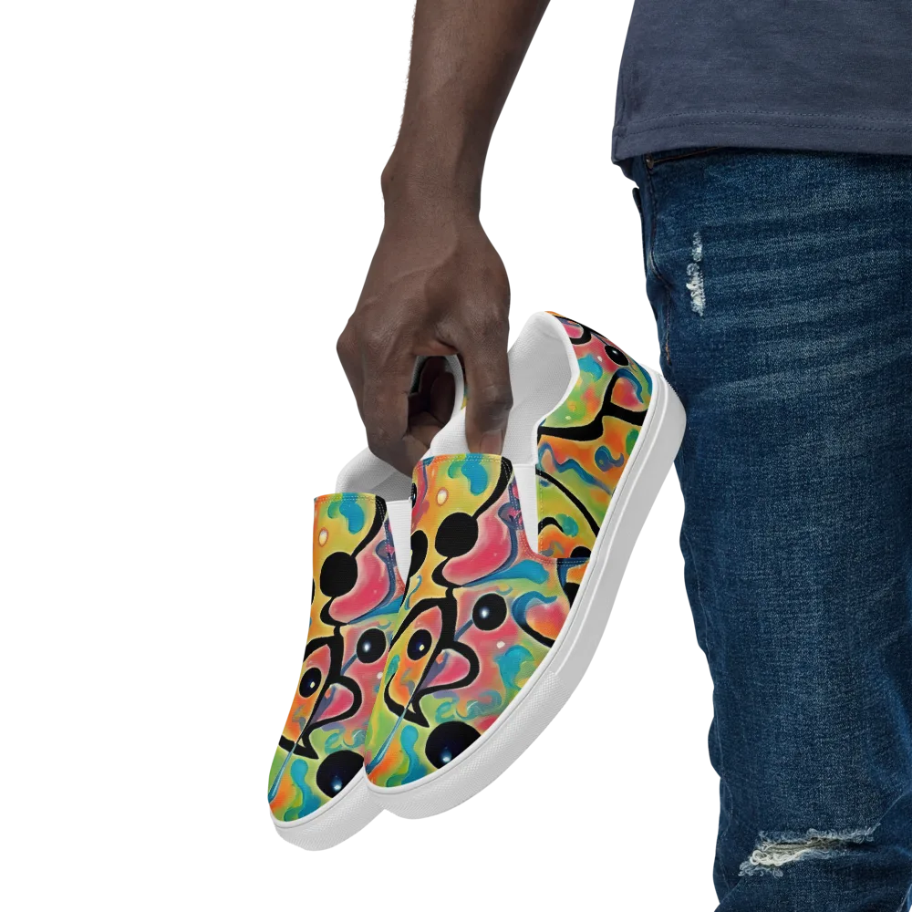 Midday Mirage on Men's Slip-On Canvas Shoes — Left Front