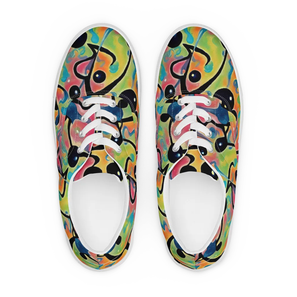 Midday Mirage on Men's Lace-Up Canvas Shoes — Front