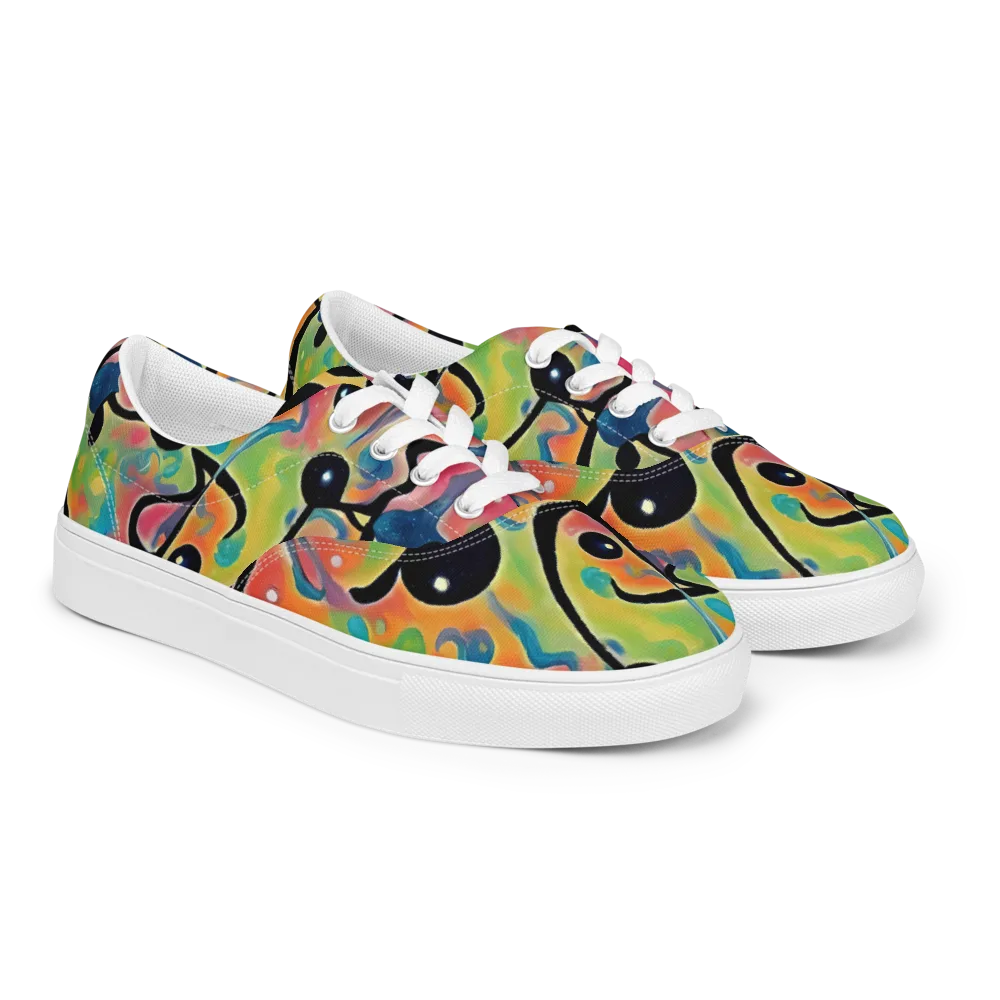 Midday Mirage on Men's Lace-Up Canvas Shoes — Right Front