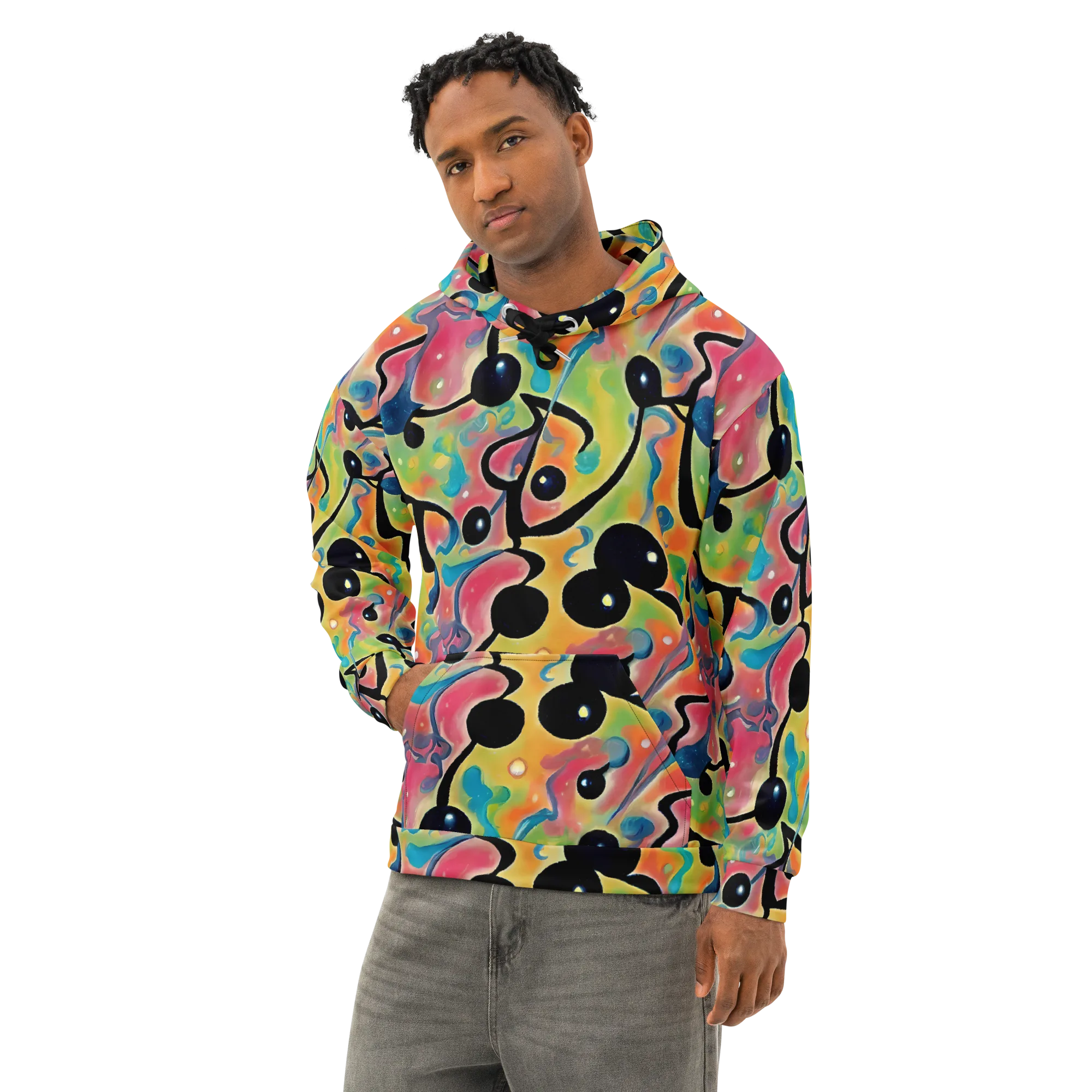Midday Mirage on Cotton Hoodie — Left Front