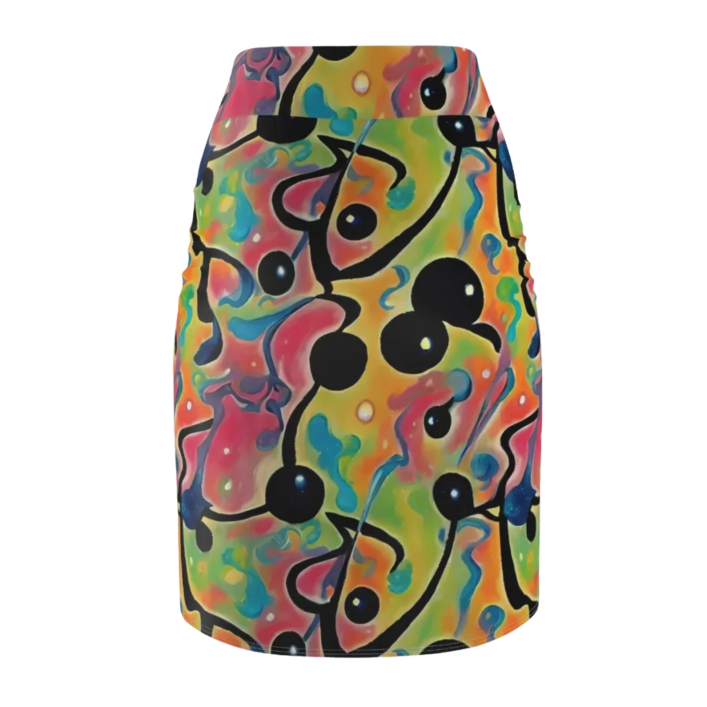 Midday Mirage on Pencil Skirt — Back