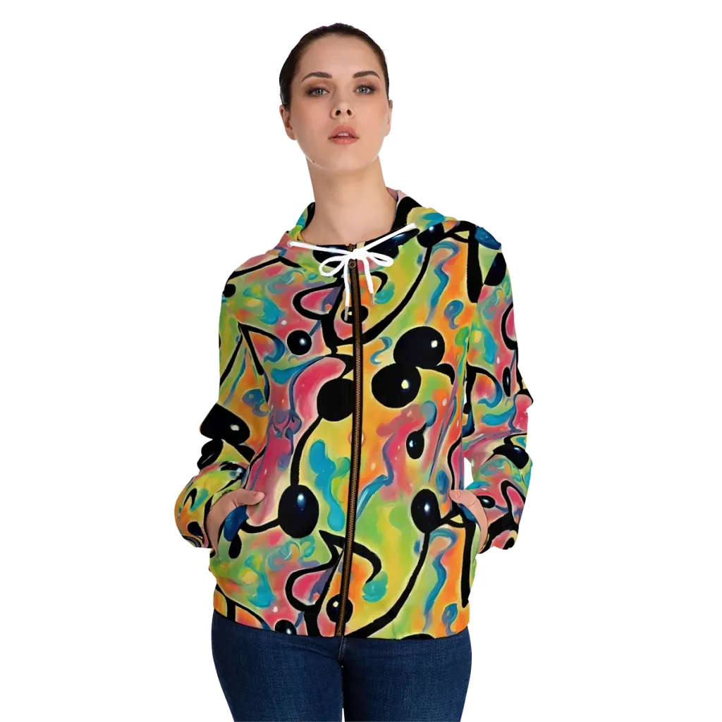 Midday Mirage on Women's Full-Zip Hoodie — Front On Person