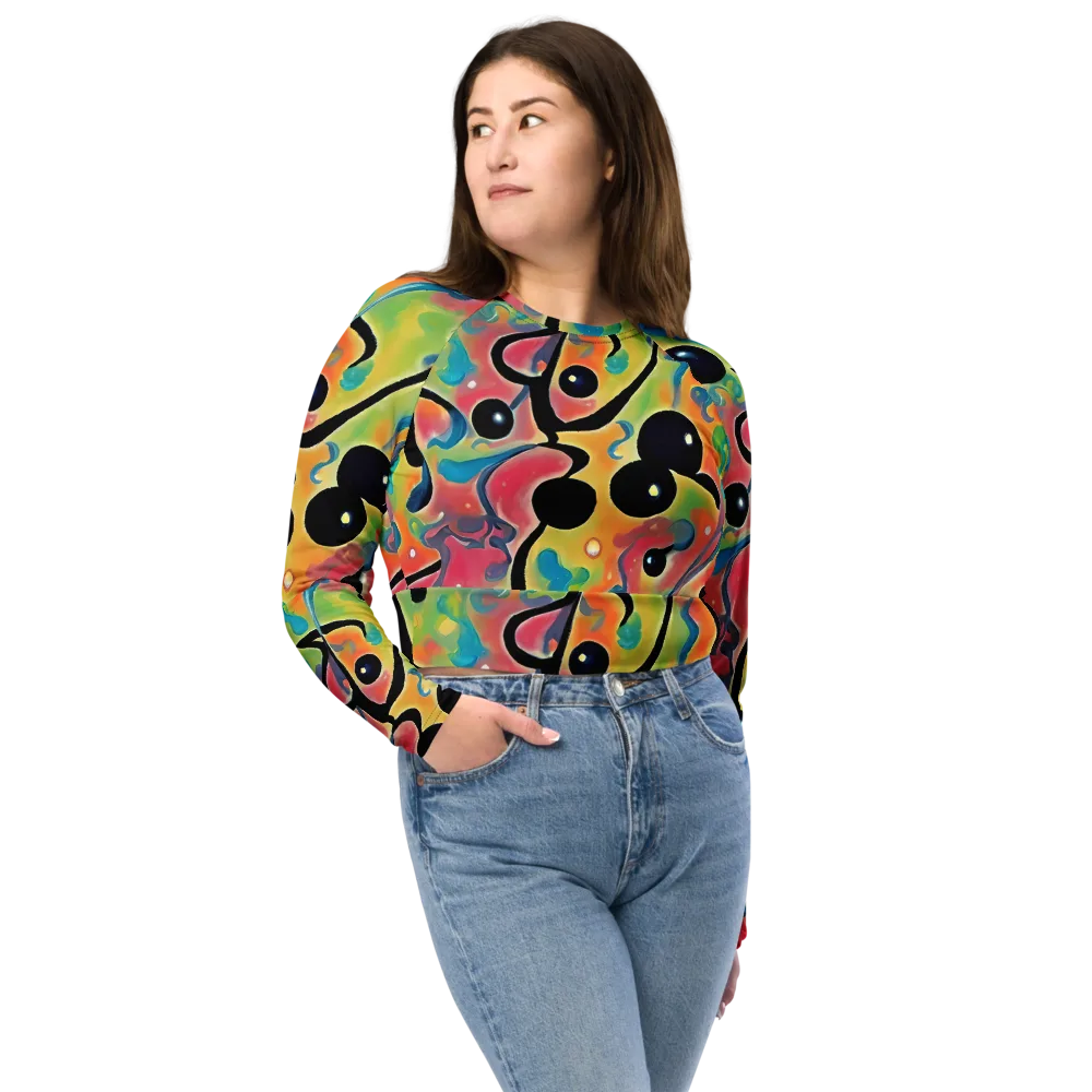 Midday Mirage on Long Sleeve Crop Top — Front