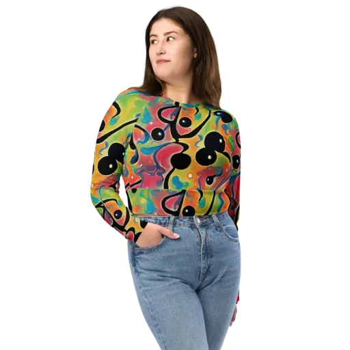 Midday Mirage on a Long Sleeve Crop Top
