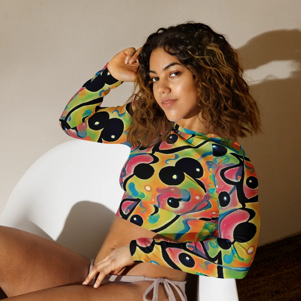 Midday Mirage on Long Sleeve Crop Top — Left Front