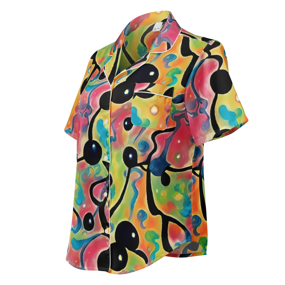 Midday Mirage on Women's Short Sleeve Pajama Top — Left Front