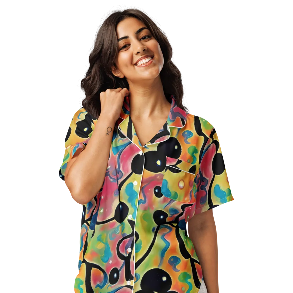 Midday Mirage on Women's Short Sleeve Pajama Top — Front