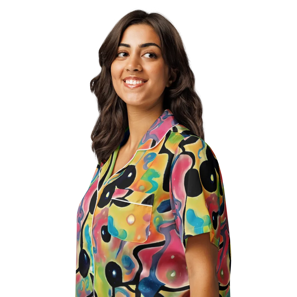 Midday Mirage on Women's Short Sleeve Pajama Top — Left Front