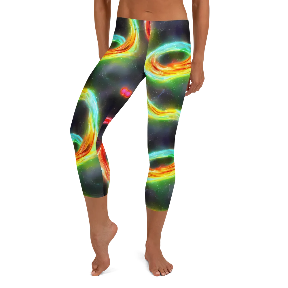 Sherwood Swirl on Capri Leggings — Front