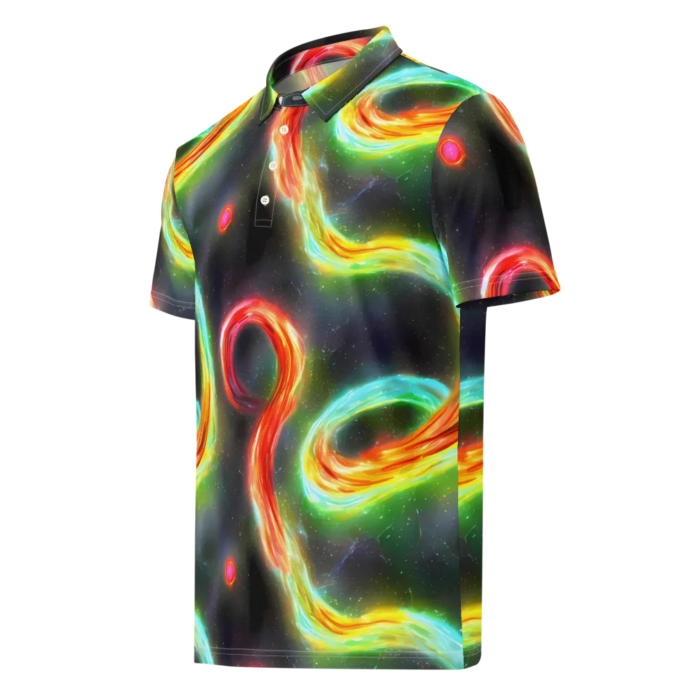 Sherwood Swirl on Men's Slim Fit Polo Shirt — Left Front