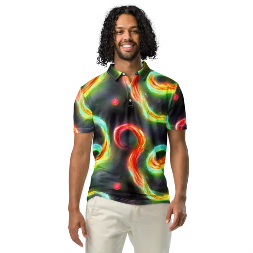 Sherwood Swirl on a Men's Slim Fit Polo Shirt
