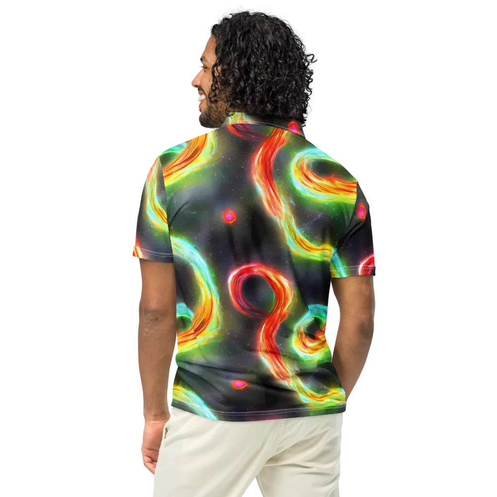Sherwood Swirl on Men's Slim Fit Polo Shirt — Back