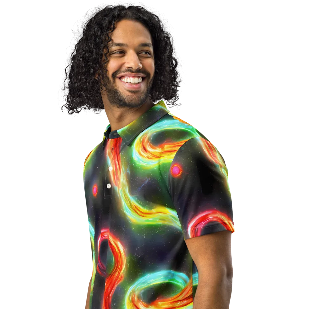 Sherwood Swirl on Men's Slim Fit Polo Shirt — Left Front