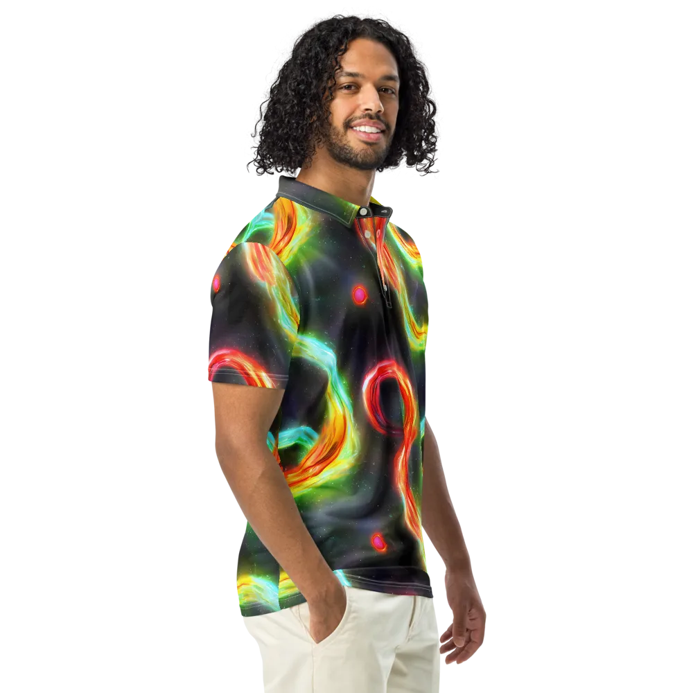 Sherwood Swirl on Men's Slim Fit Polo Shirt — Right Front