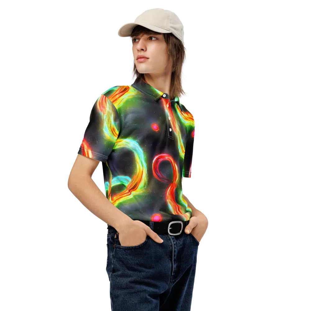 Sherwood Swirl on Men's Slim Fit Polo Shirt — Right Front