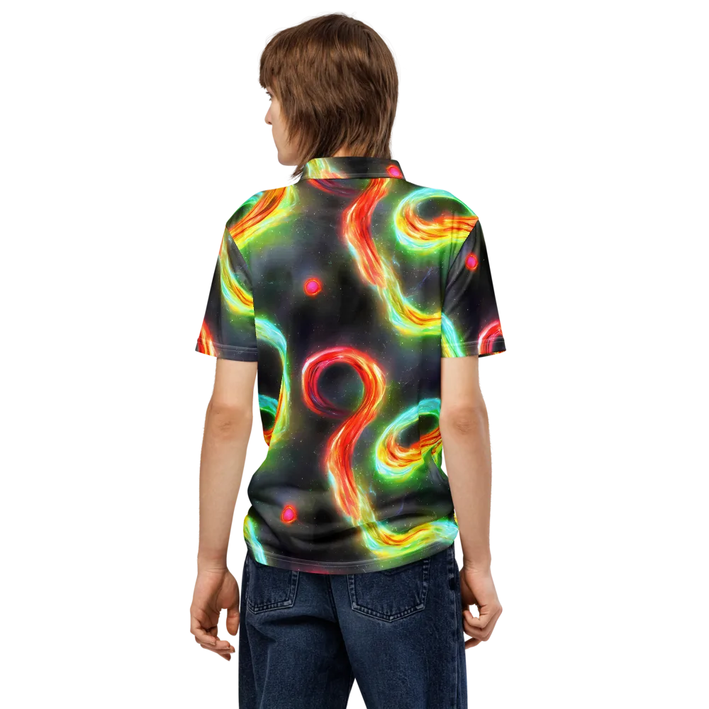 Sherwood Swirl on Men's Slim Fit Polo Shirt — Back