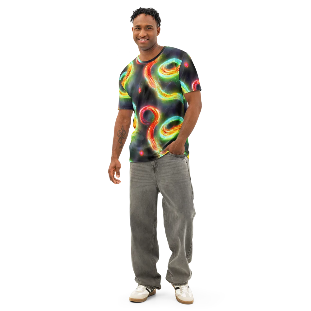 Sherwood Swirl on Men's Cotton Crew Neck T-Shirt — Front