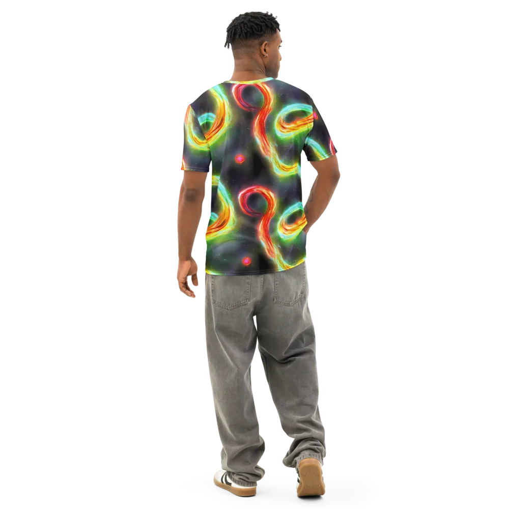 Sherwood Swirl on Men's Cotton Crew Neck T-Shirt — Back