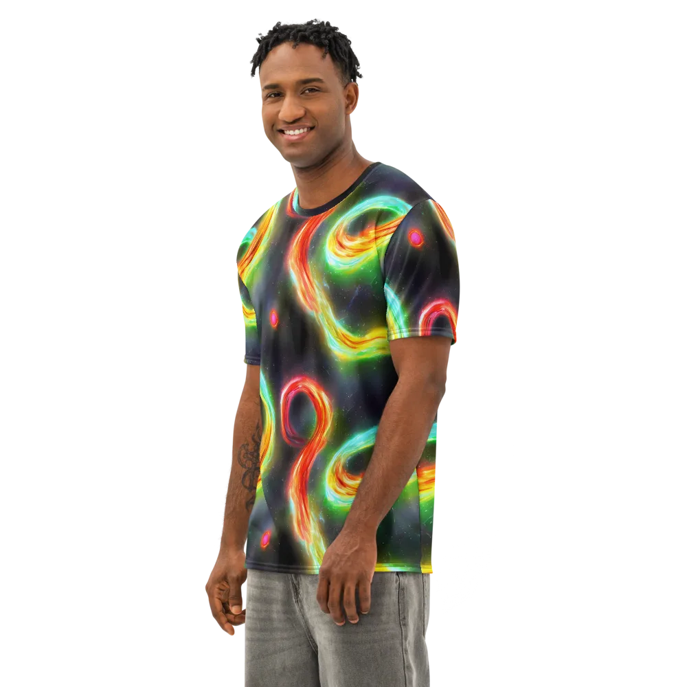 Sherwood Swirl on Men's Cotton Crew Neck T-Shirt — Left Front