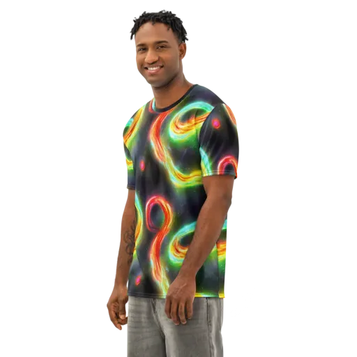 Sherwood Swirl on a Men's Cotton Crew Neck T-Shirt