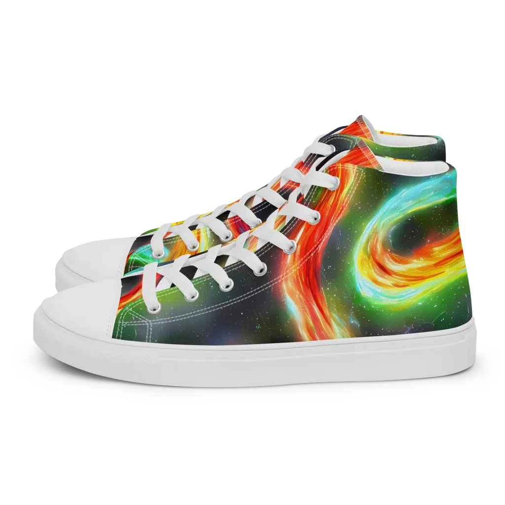 Sherwood Swirl on Men's High Top Canvas Shoes — Left