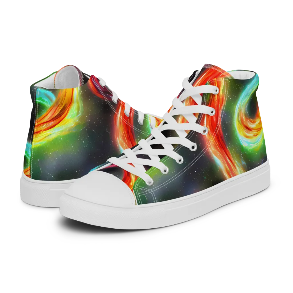 Sherwood Swirl on Men's High Top Canvas Shoes — Left