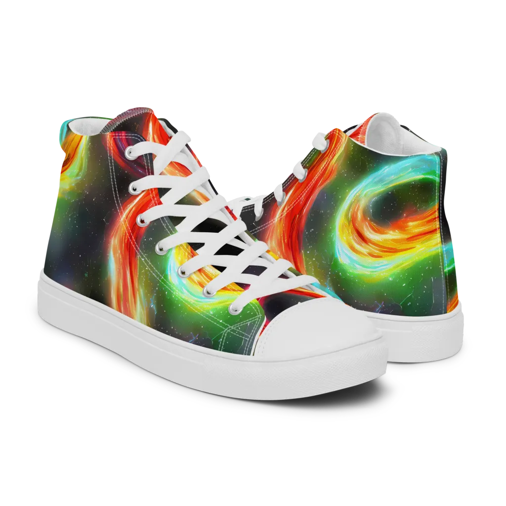 Sherwood Swirl on Men's High Top Canvas Shoes — Right