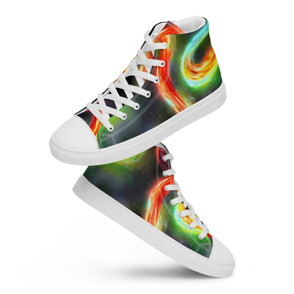 Sherwood Swirl on Men's High Top Canvas Shoes — Front