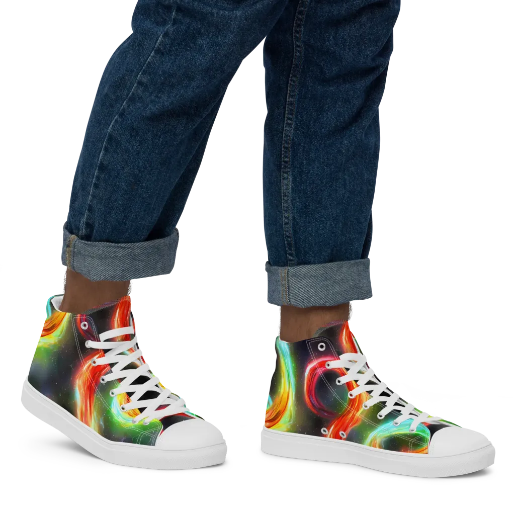 Sherwood Swirl on Men's High Top Canvas Shoes — Right
