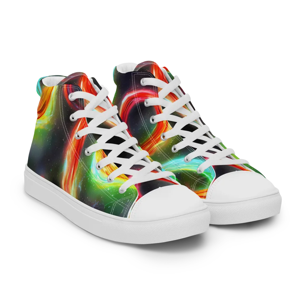 Sherwood Swirl on Women's High Top Canvas Shoes — Right Front