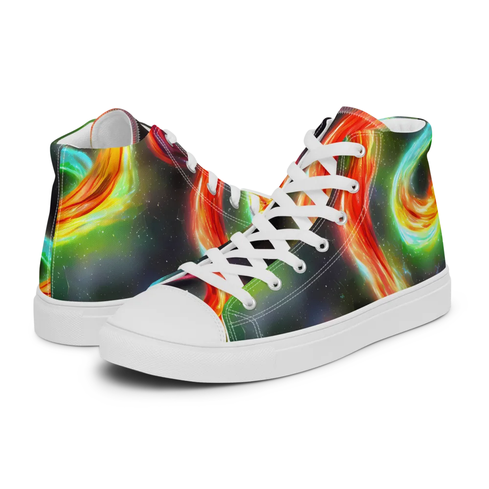 Sherwood Swirl on Women's High Top Canvas Shoes — Left