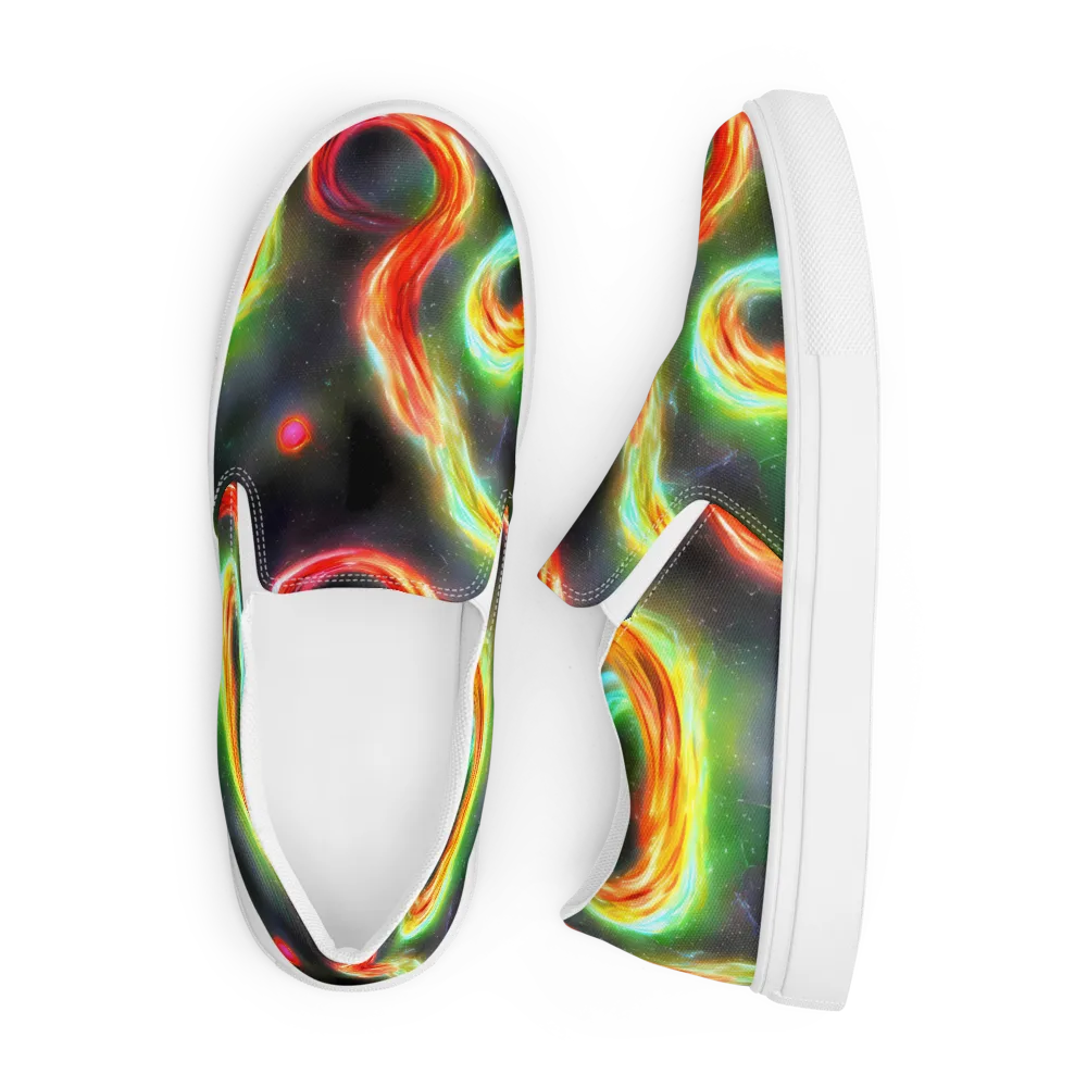 Sherwood Swirl on Men's Slip-On Canvas Shoes — Front
