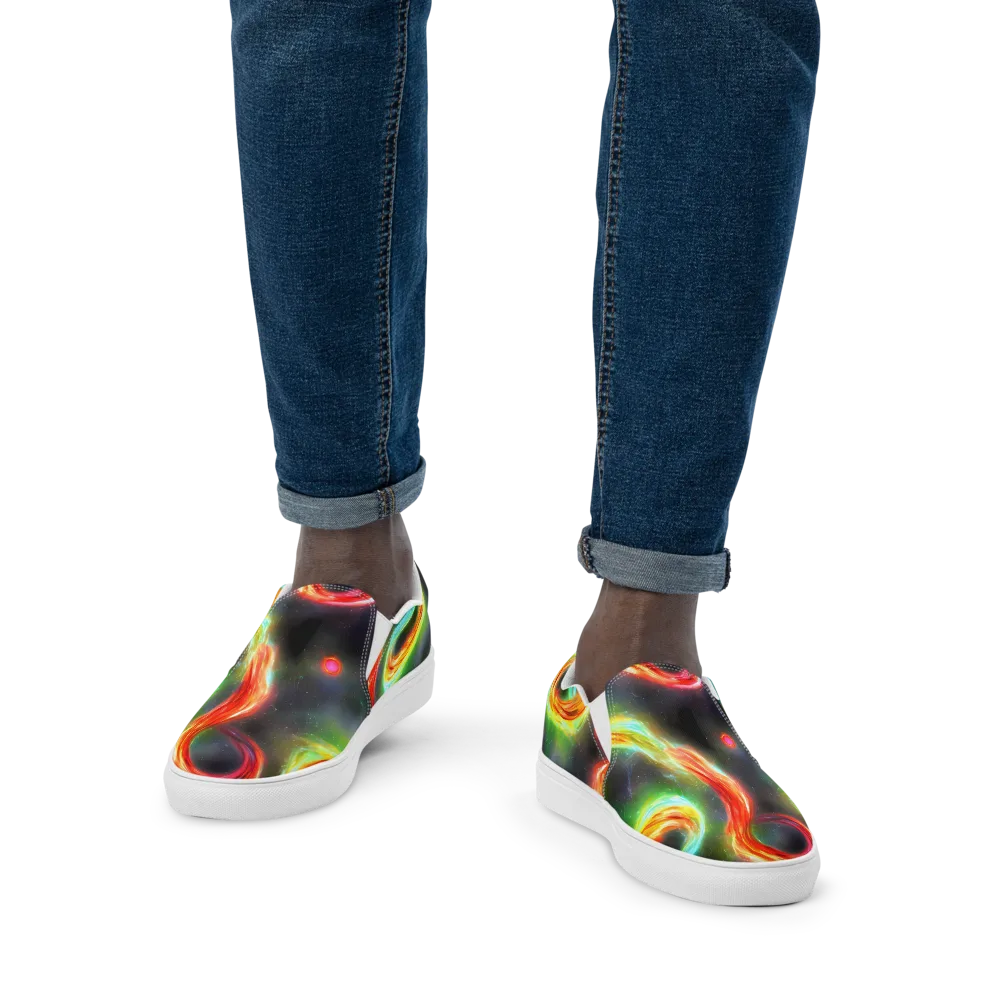 Sherwood Swirl on Men's Slip-On Canvas Shoes — Front