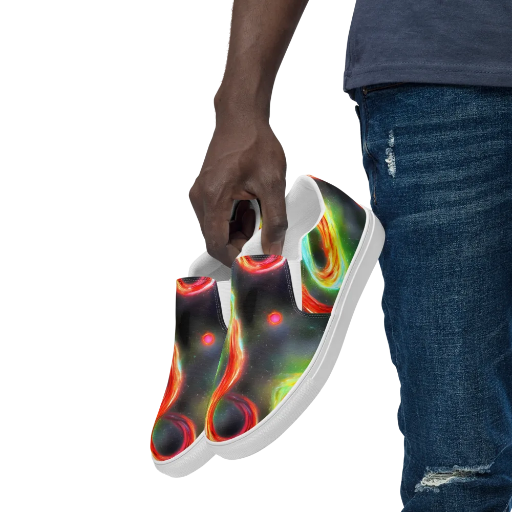 Sherwood Swirl on Men's Slip-On Canvas Shoes — Left Front