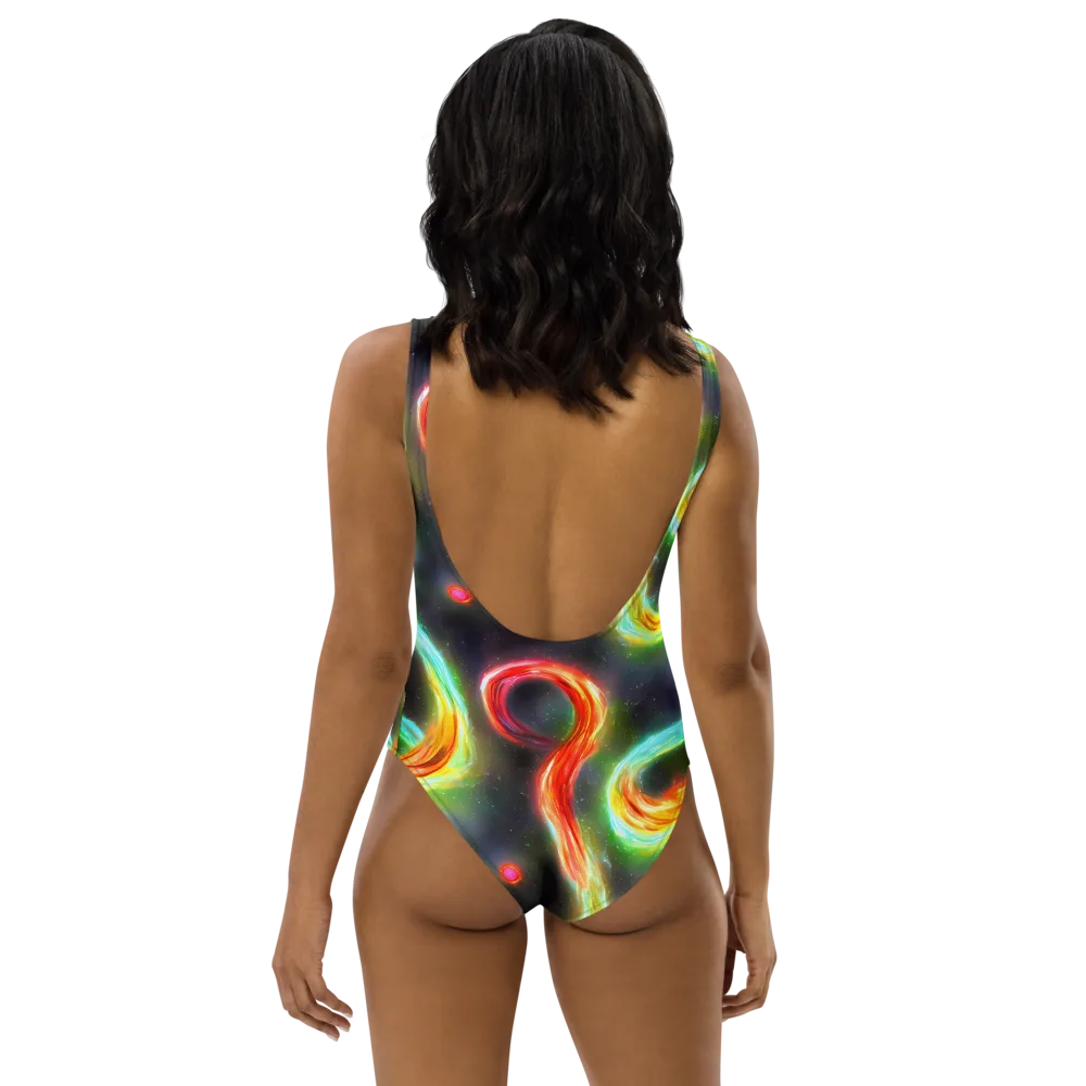 Sherwood Swirl on One-Piece Swimsuit — Back